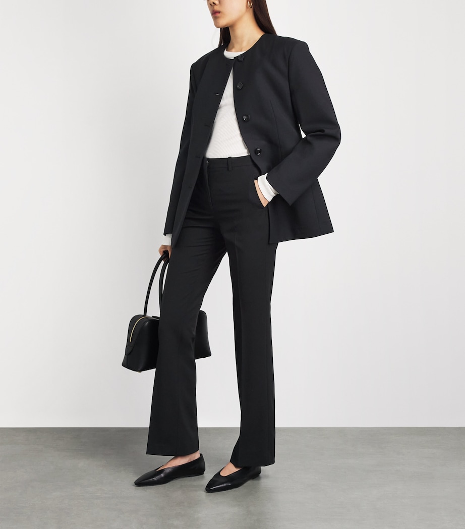 Theory Womens Wool Flared Trousers Black Image 2