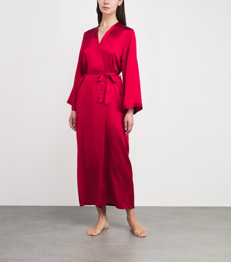 Silk Longline Tracy Robe 0005 ROUGE Image 2