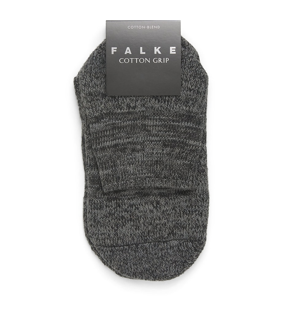 Falke Mens Cotton Grip Ankle Socks Cliff Grey Image 1