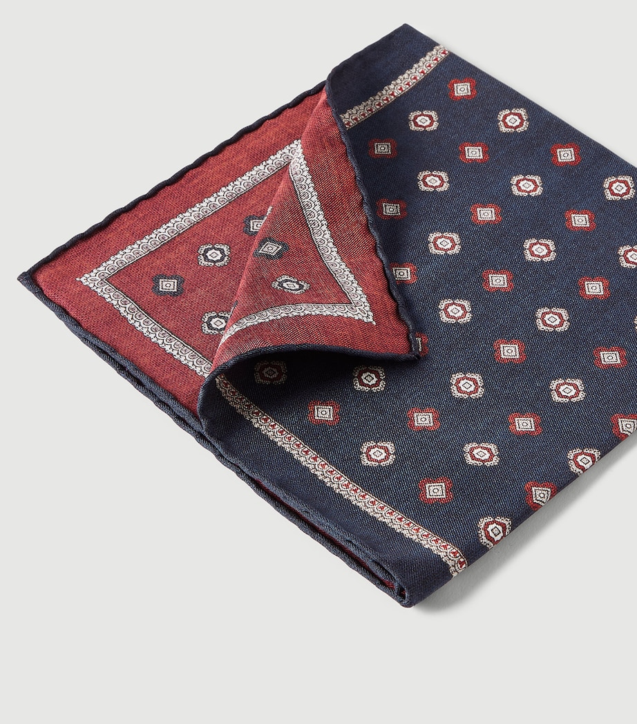 Brunello Cucinelli Silk Medallion Pocket Square Image 3