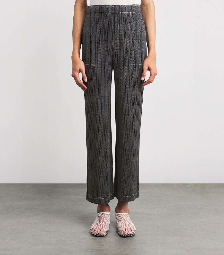 Cotton Denim Trousers BLACK Image 3