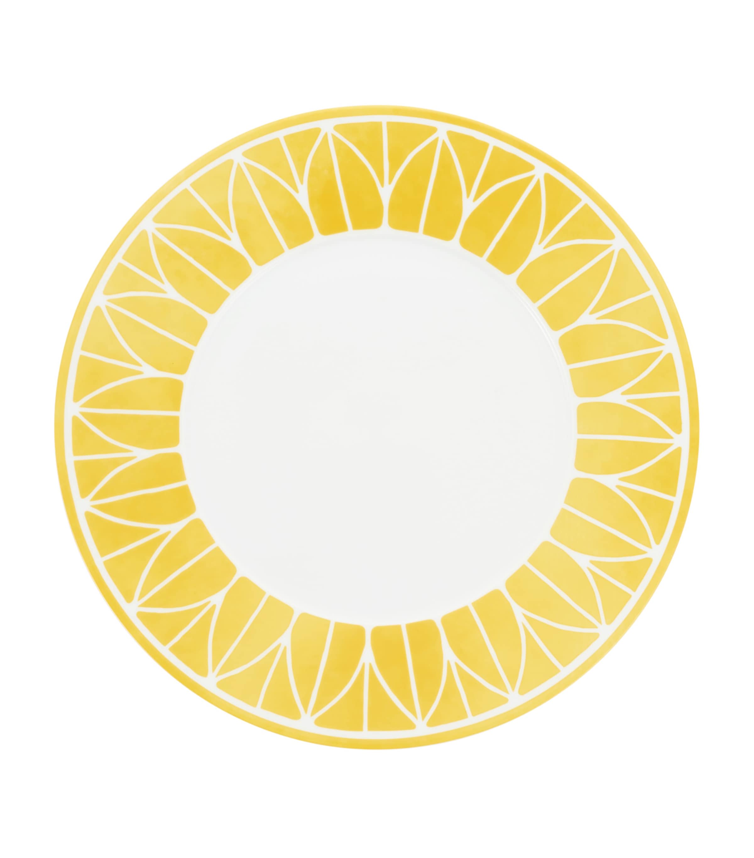Christofle Porcelain Malmaison Riviera Dinner Plate (27cm) White/yellow