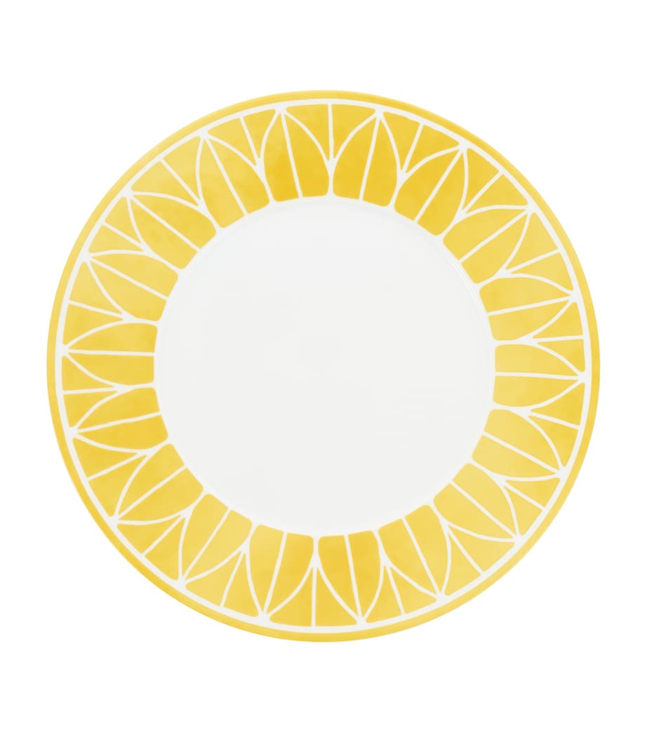 Christofle Porcelain Malmaison Riviera Dinner Plate (27cm) White/yellow Image 1