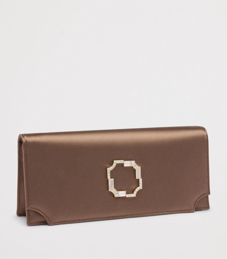 Malone Souliers Satin Vivien Clutch Bag Taupe Image 3