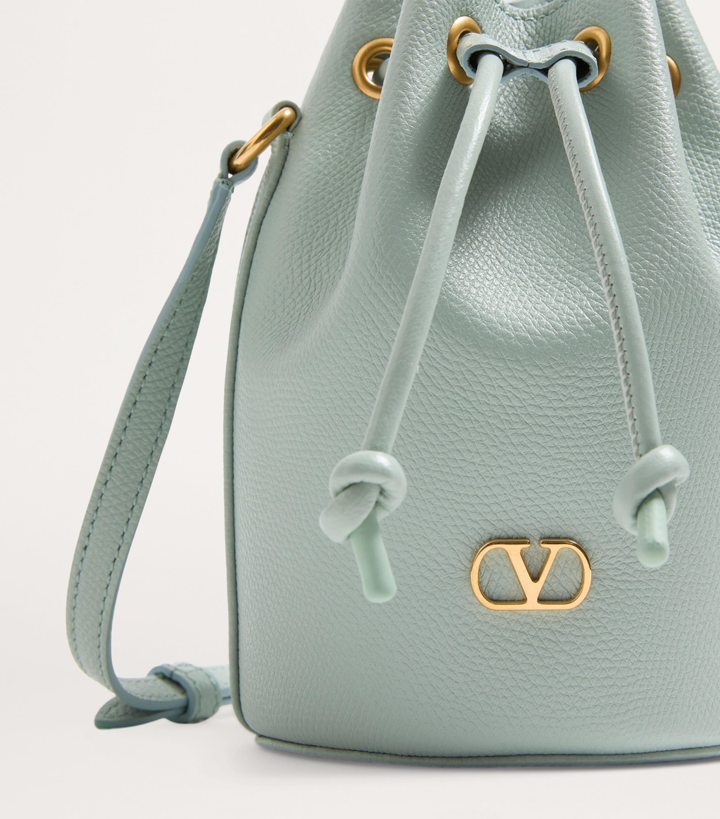 Valentino Garavani Mini Leather VLogo Signature Bucket Bag