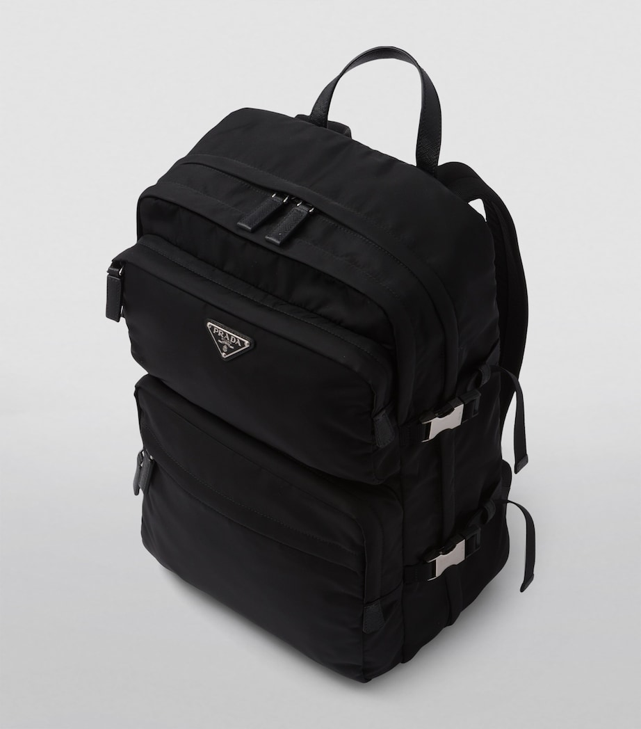Re-Nylon and Leather Backpack F0002 Image 4