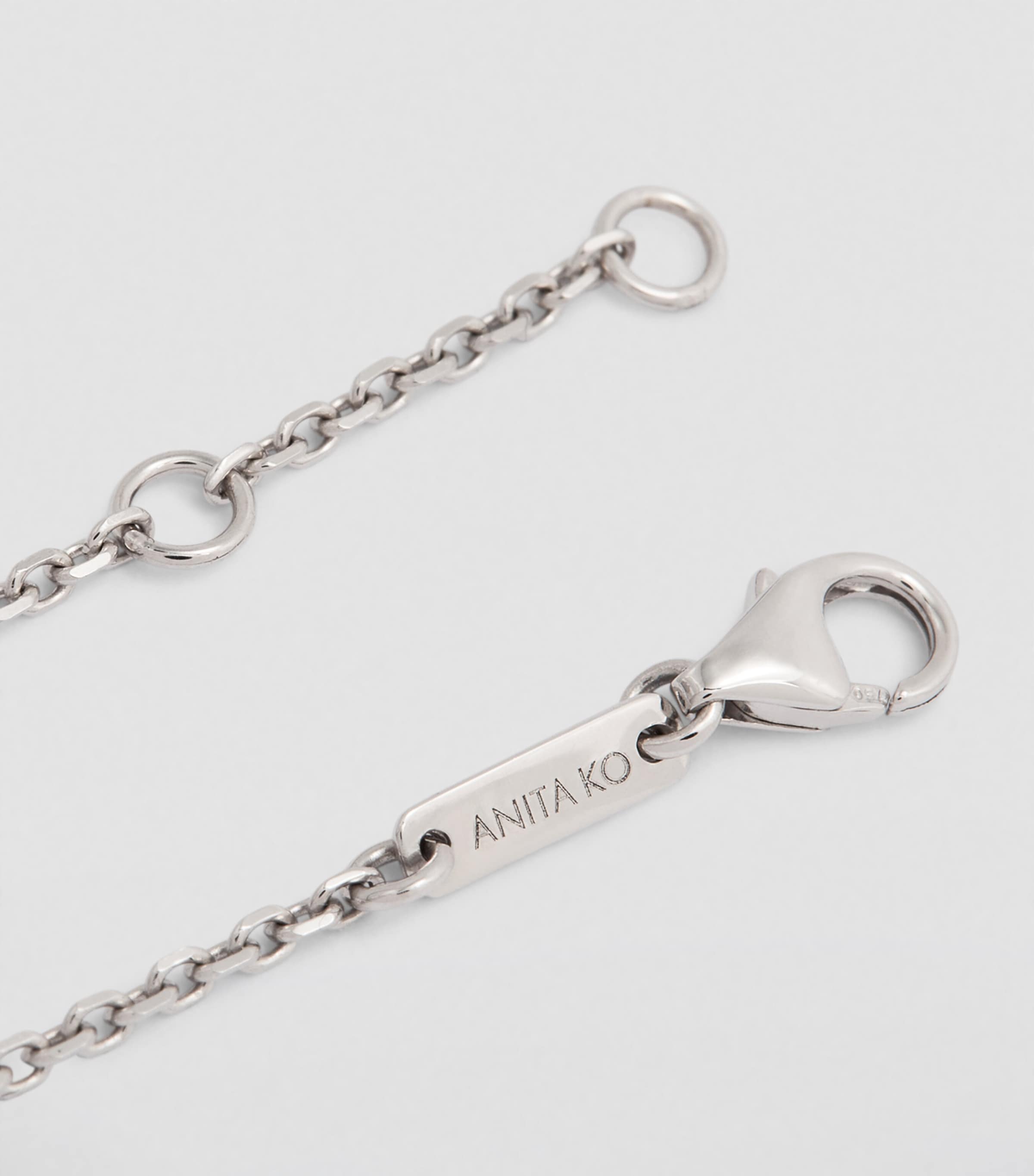 White Gold and Diamond Leaf Bracelet WHITE GOLD Image 6