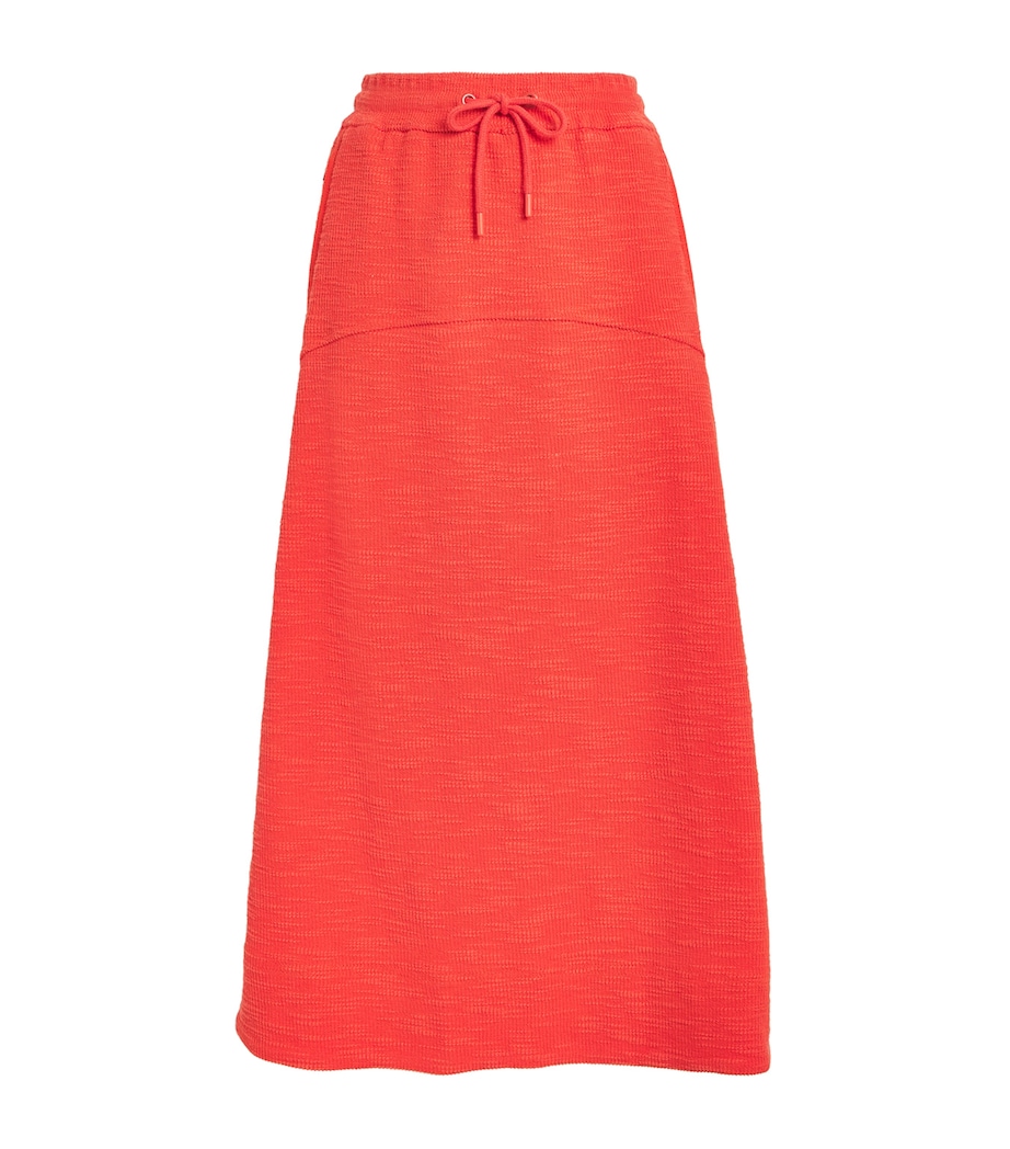 Ribbed Drawstring Midi Skirt INTENSE ORANGE Image 1