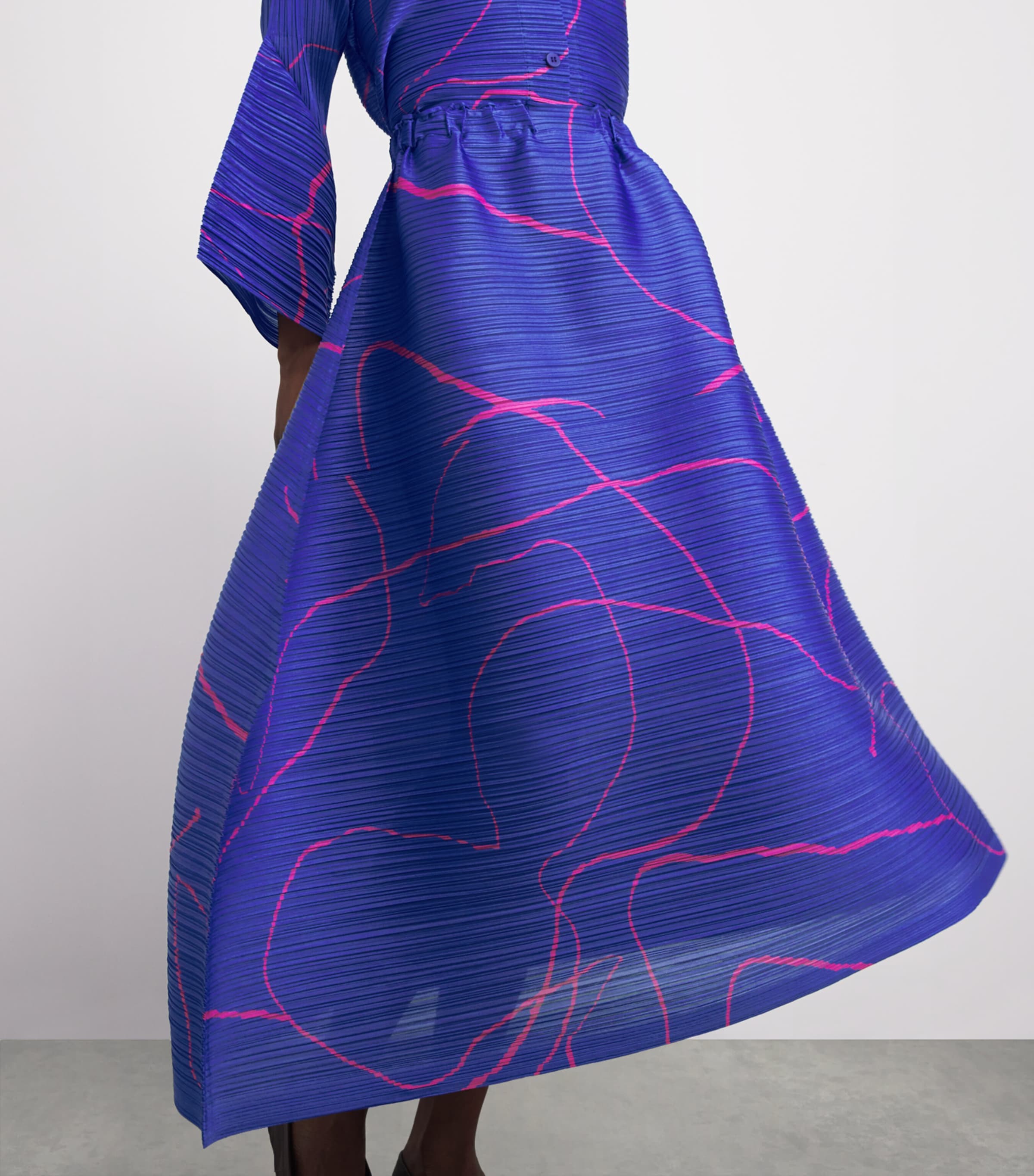 Printed Pause Midi Skirt BLUE Image 6