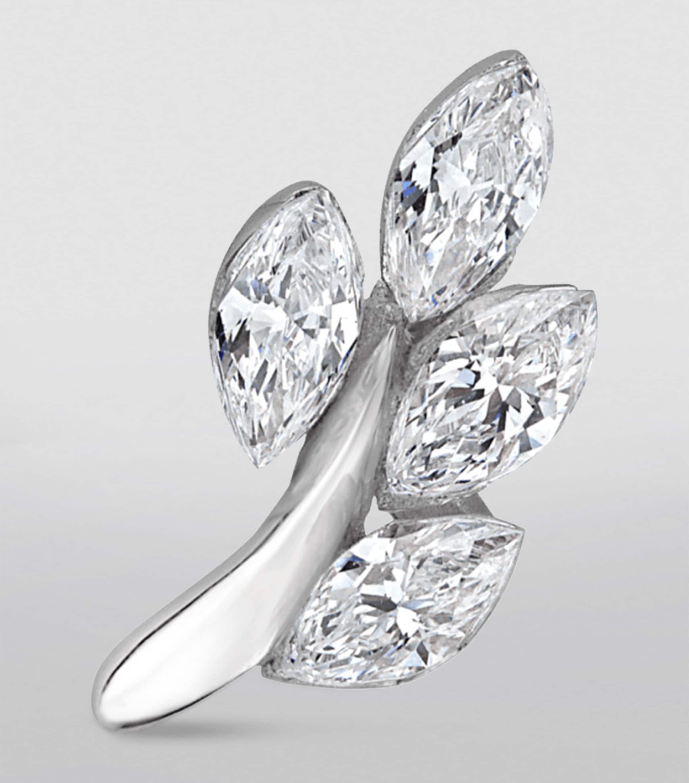 Diamond Vine Threaded Stud Earring (Direction B 8mm) WHITE GOLD Image 3