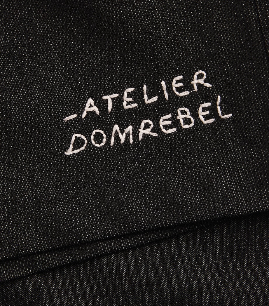 DOMREBEL Mens Chambray Baller Shorts Black Image 6
