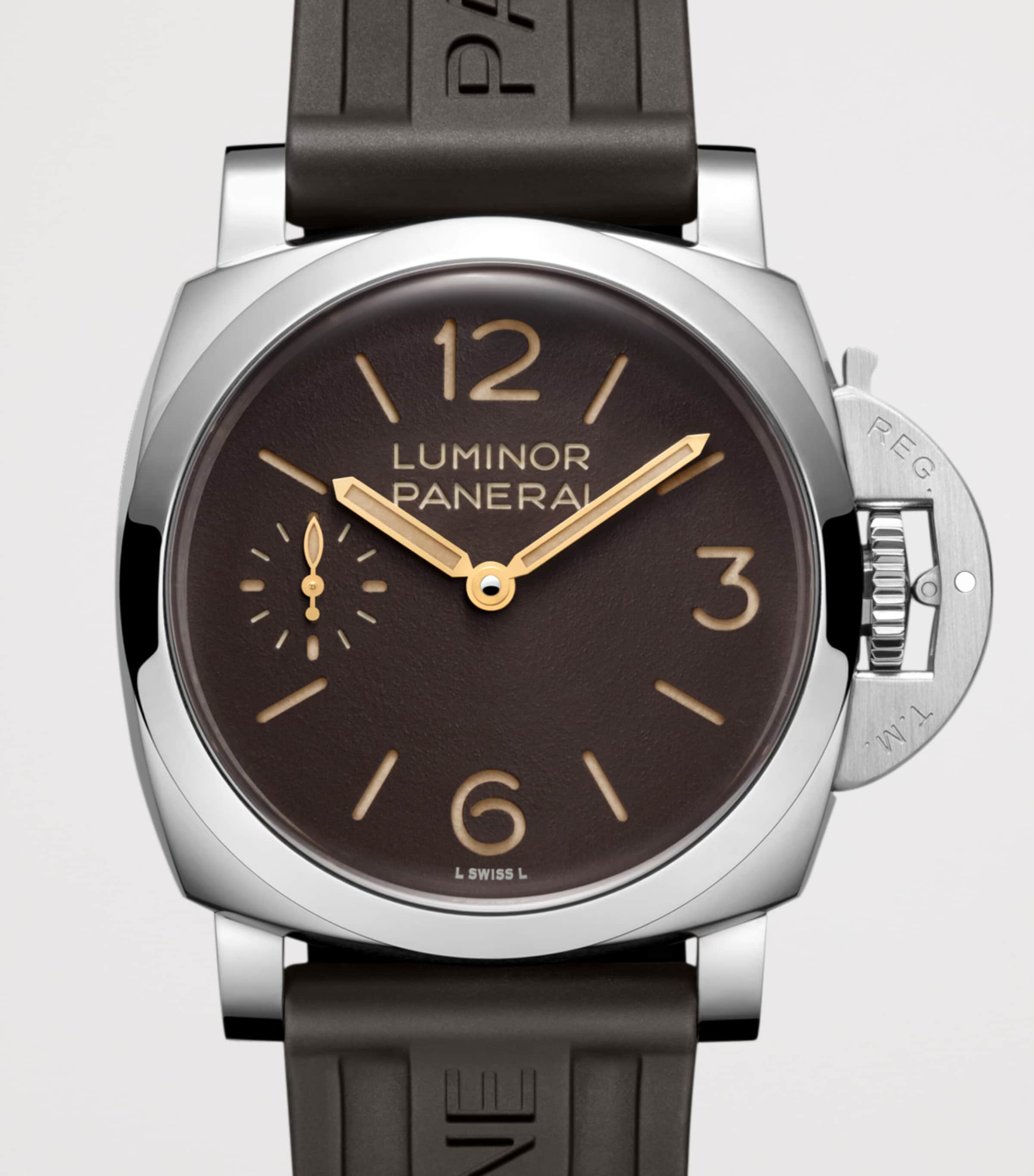 Panerai Stainless Steel Luminor Tre Giorni Watch 44mm Brown Image 3