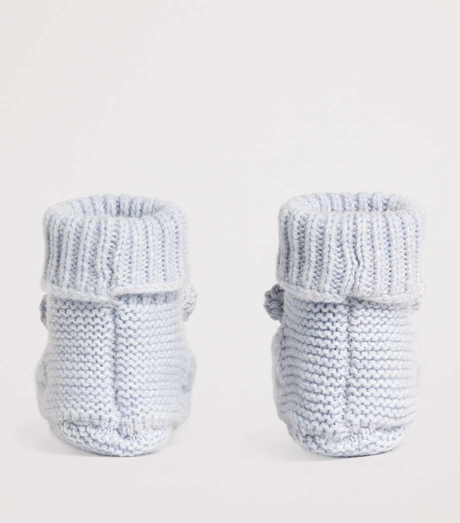Cotton-Wool-Cashmere Knitted Booties 42BLEU C LESTE CHIN Image 3