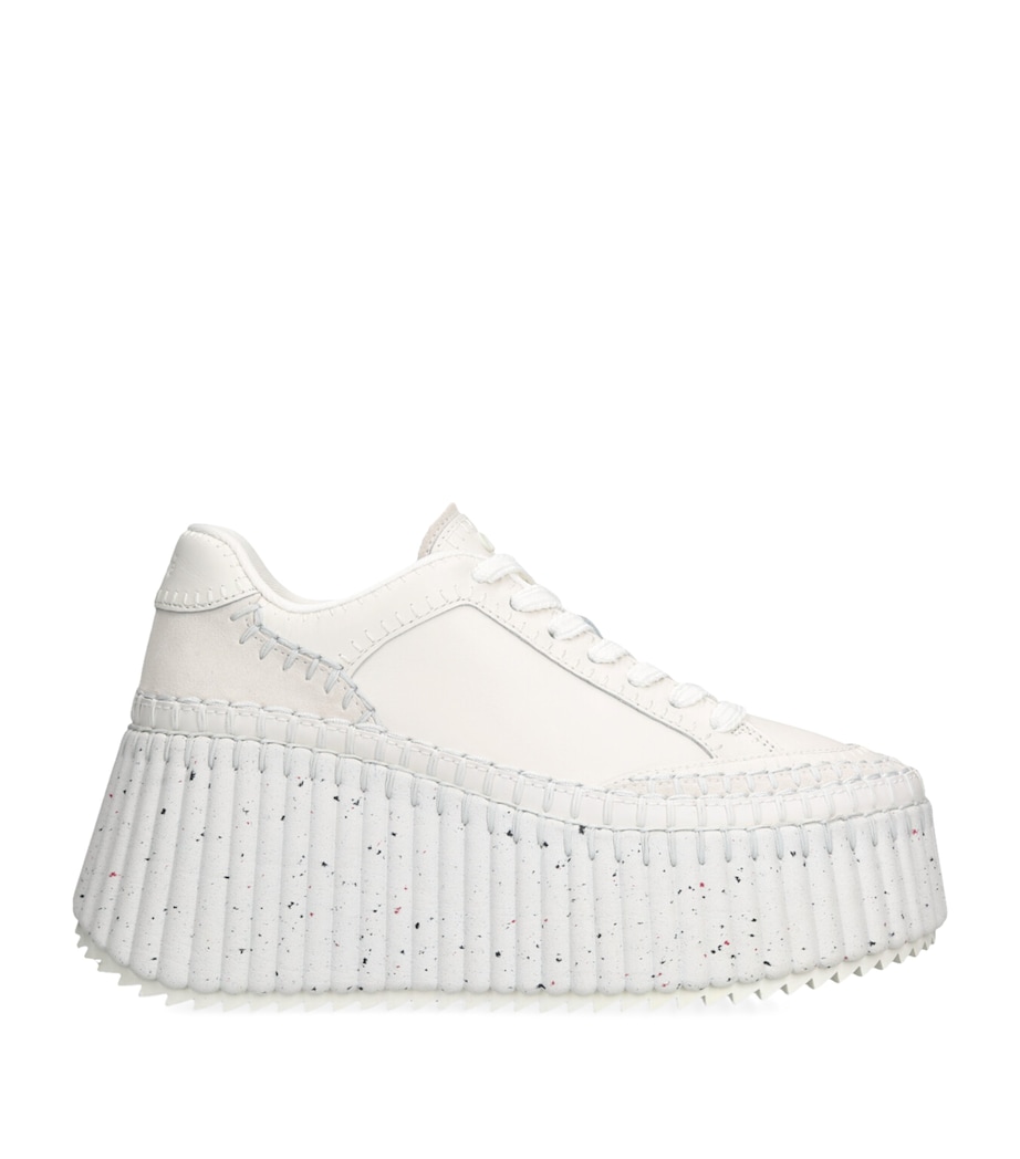 Leather Nama Runner Platform Sneakers WHITE Image 1