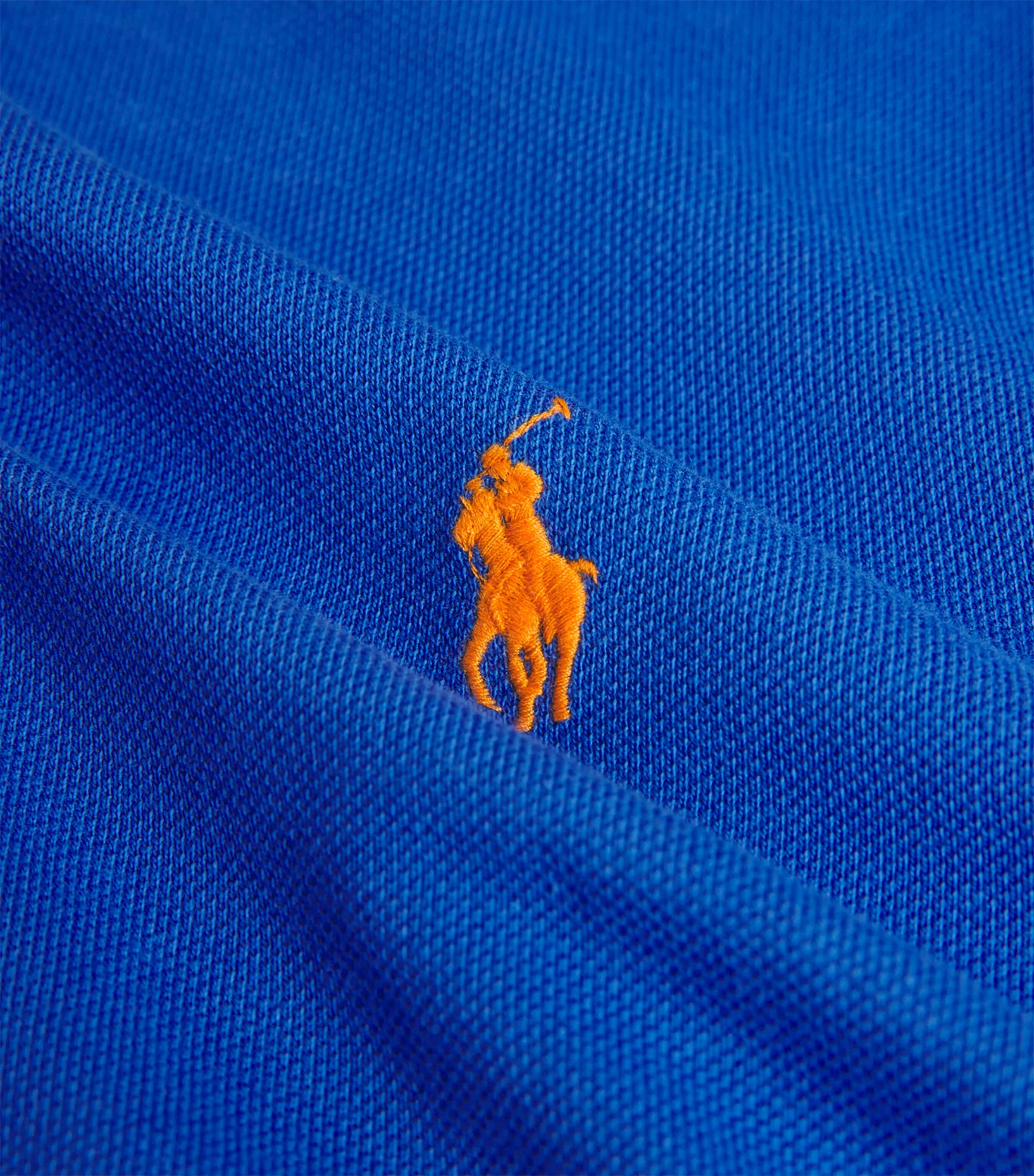 Polo Ralph Lauren Mens Cotton Mesh Custom-Fit Polo Shirt New Iris Blue Image 5