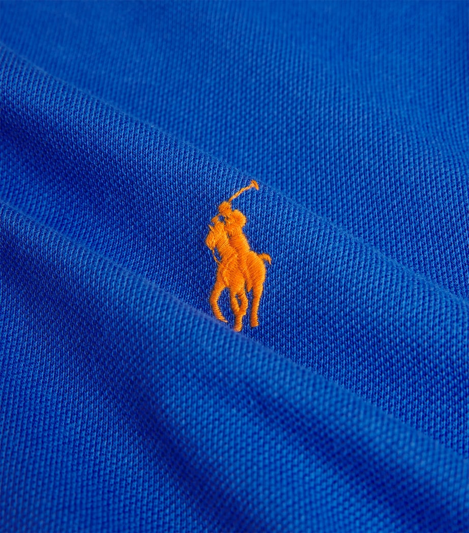 Polo Ralph Lauren Mens Cotton Mesh Custom-Fit Polo Shirt New Iris Blue Image 5