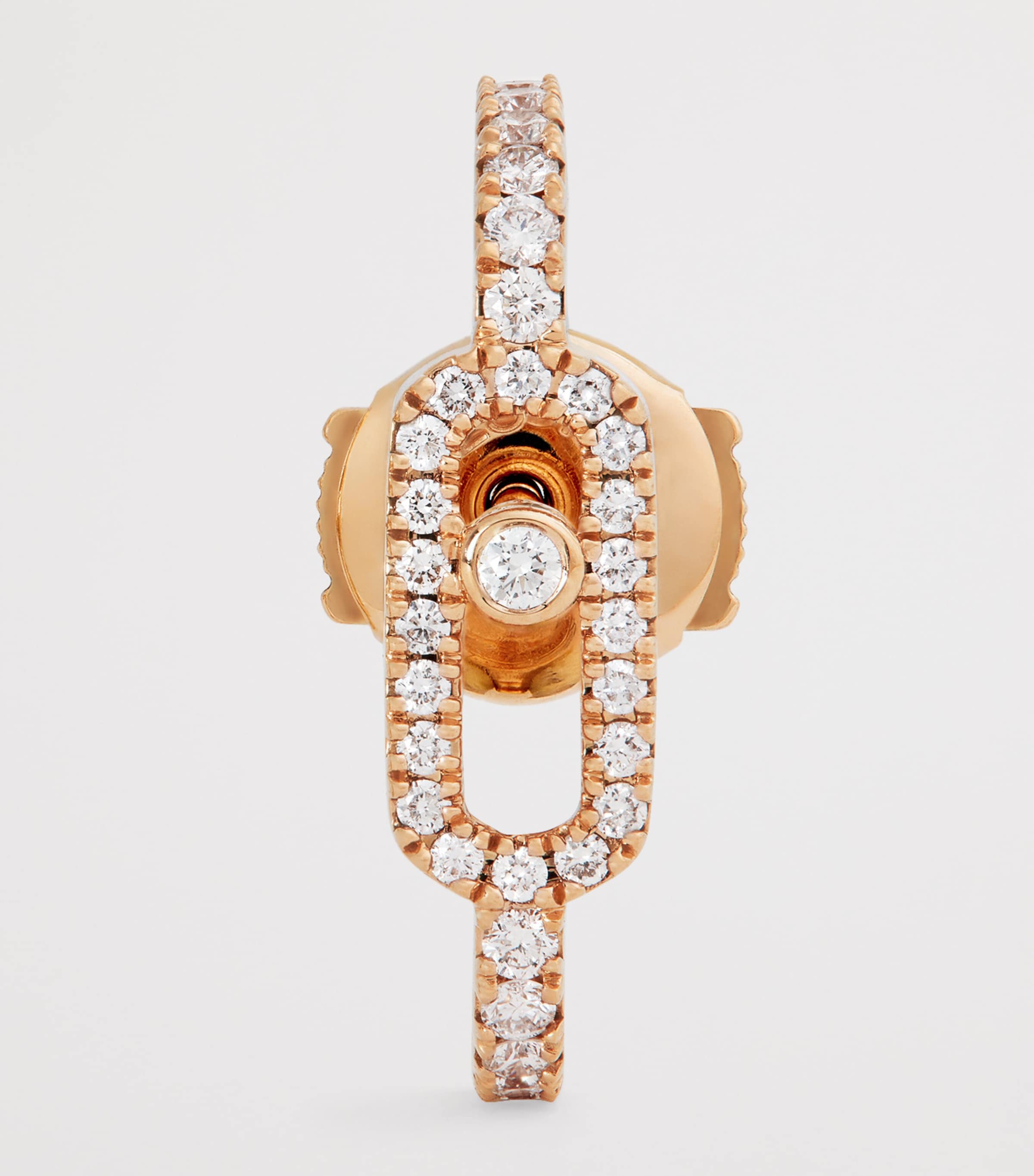 Pink Gold and Diamond Move Uno Single Clip Earring PINK GOLD Image 3