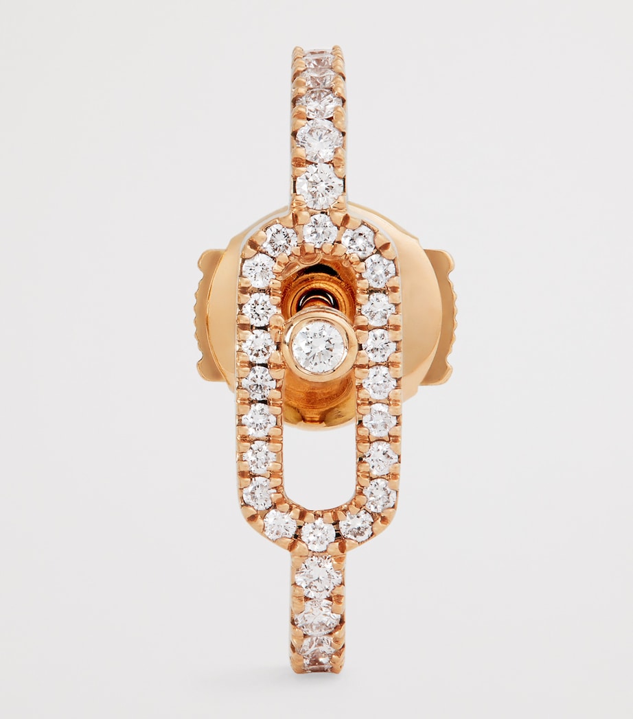Pink Gold and Diamond Move Uno Single Clip Earring PINK GOLD Image 3