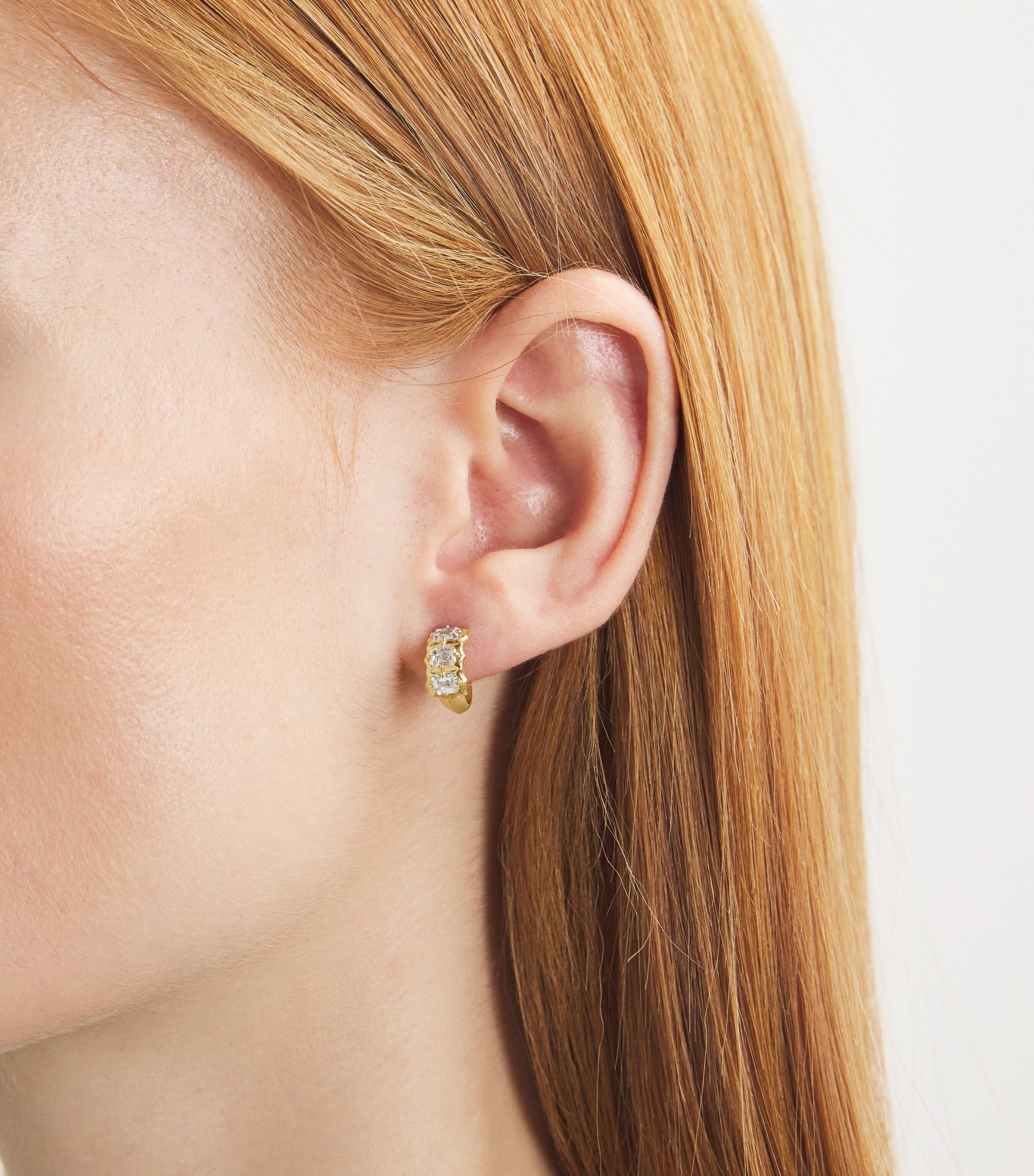 Small Yellow Gold and Diamond Alchemy Vanguard Hoop Earrings YELLOW GOLD Image 2