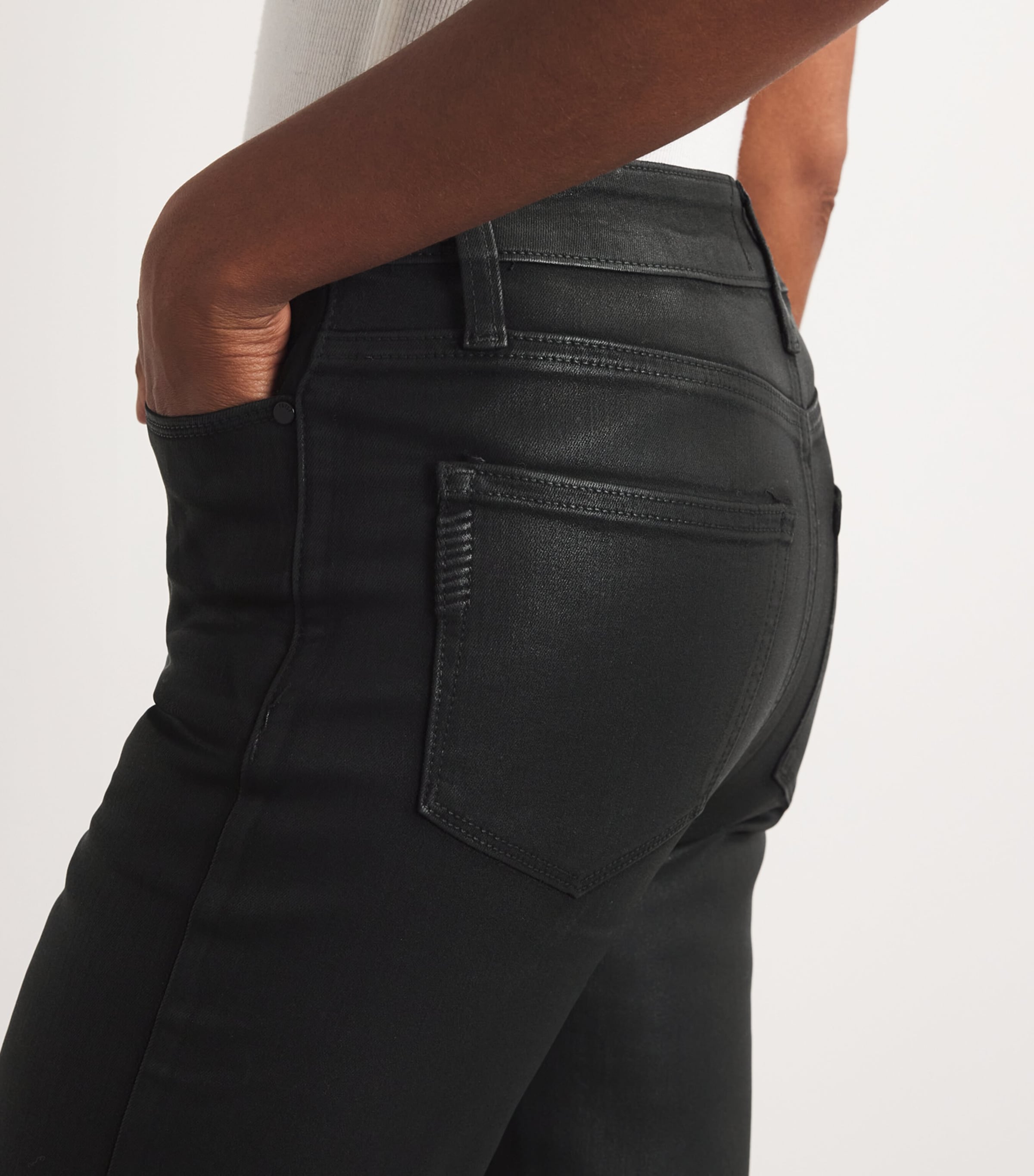 Coated Cindy Cropped Jeans BLACK FOG LUXE Image 6