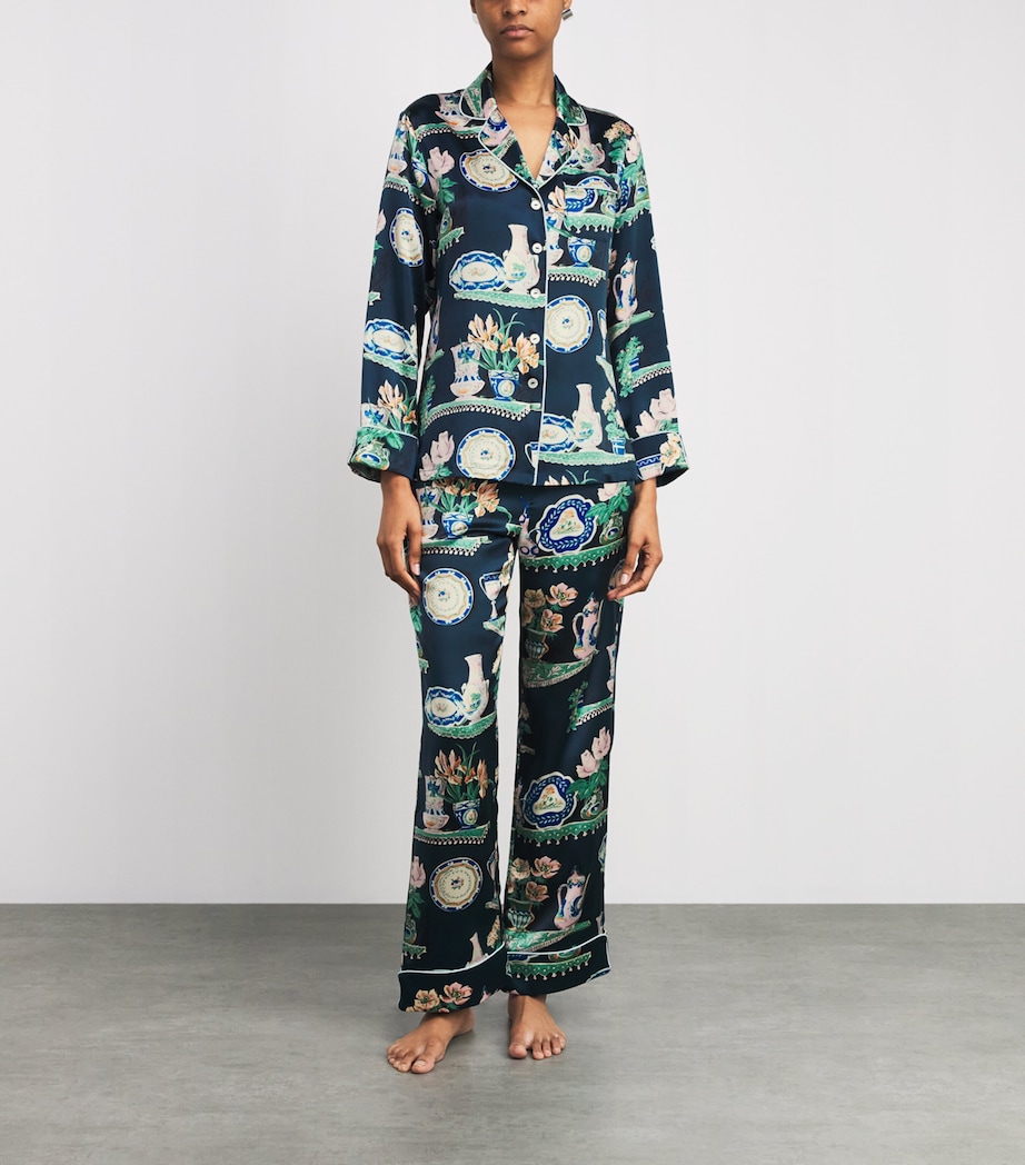 Olivia von Halle Womens Silk Lila Pyjama Set Giotto Image 2
