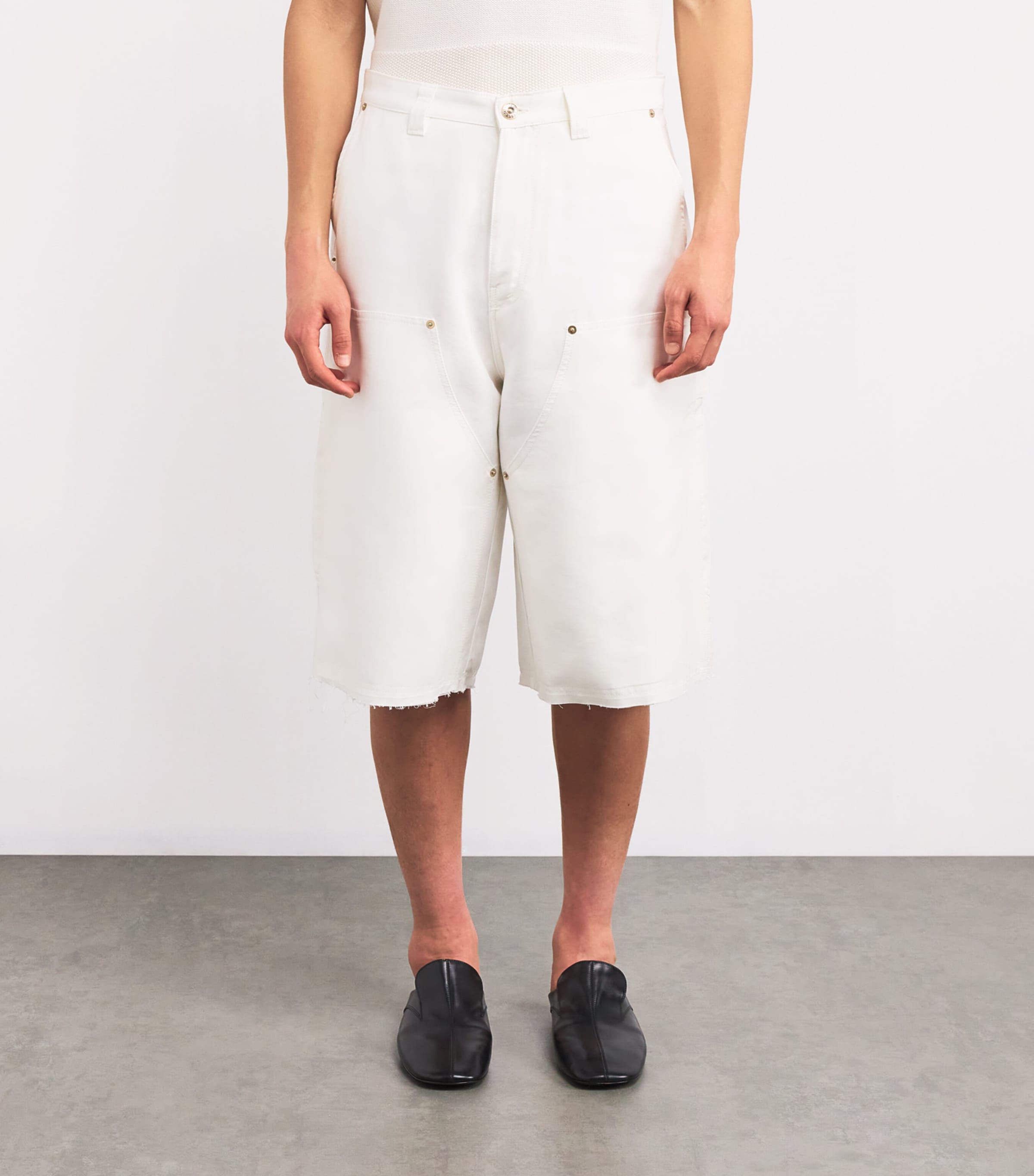 Wales Bonner White Denim Kingston Shorts | Harrods AU