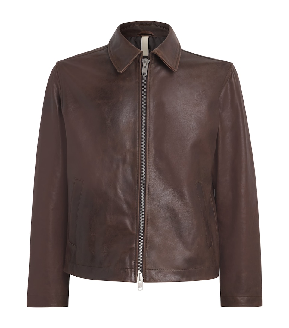 Sunflower Leather Zip-Up Jacket Trucker Jacket