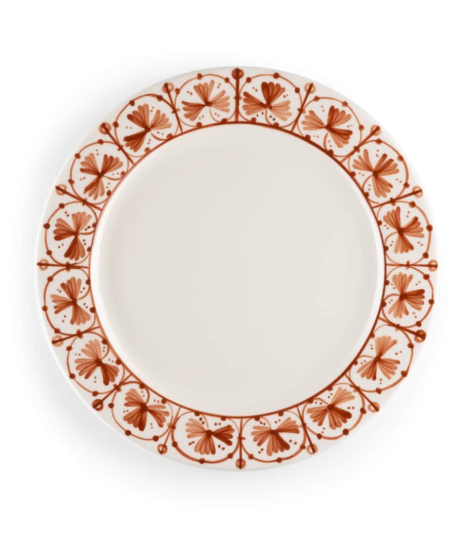 Maison Margaux Set of 4 Seville Dinner Plates (26cm) White/ Terracotta