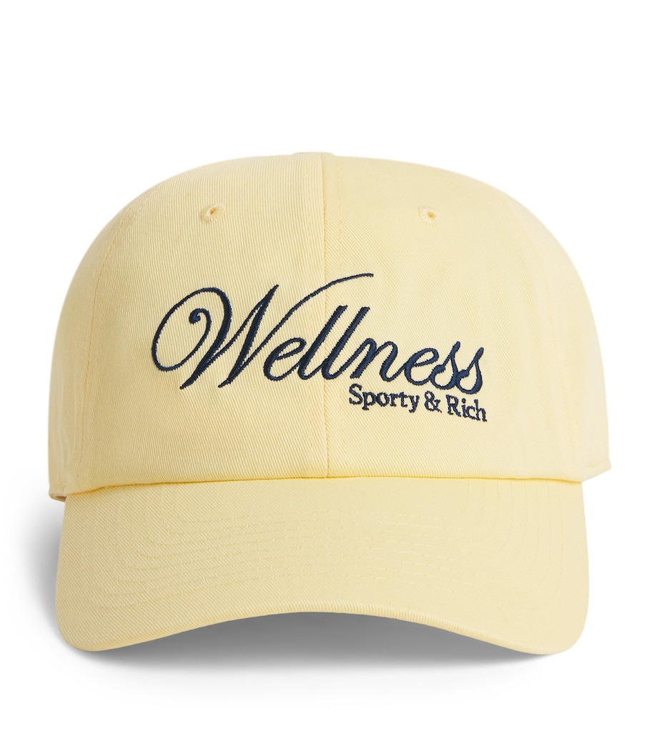Sporty & Rich Cotton Embroidered Cap Almond Dark Navy Image 1