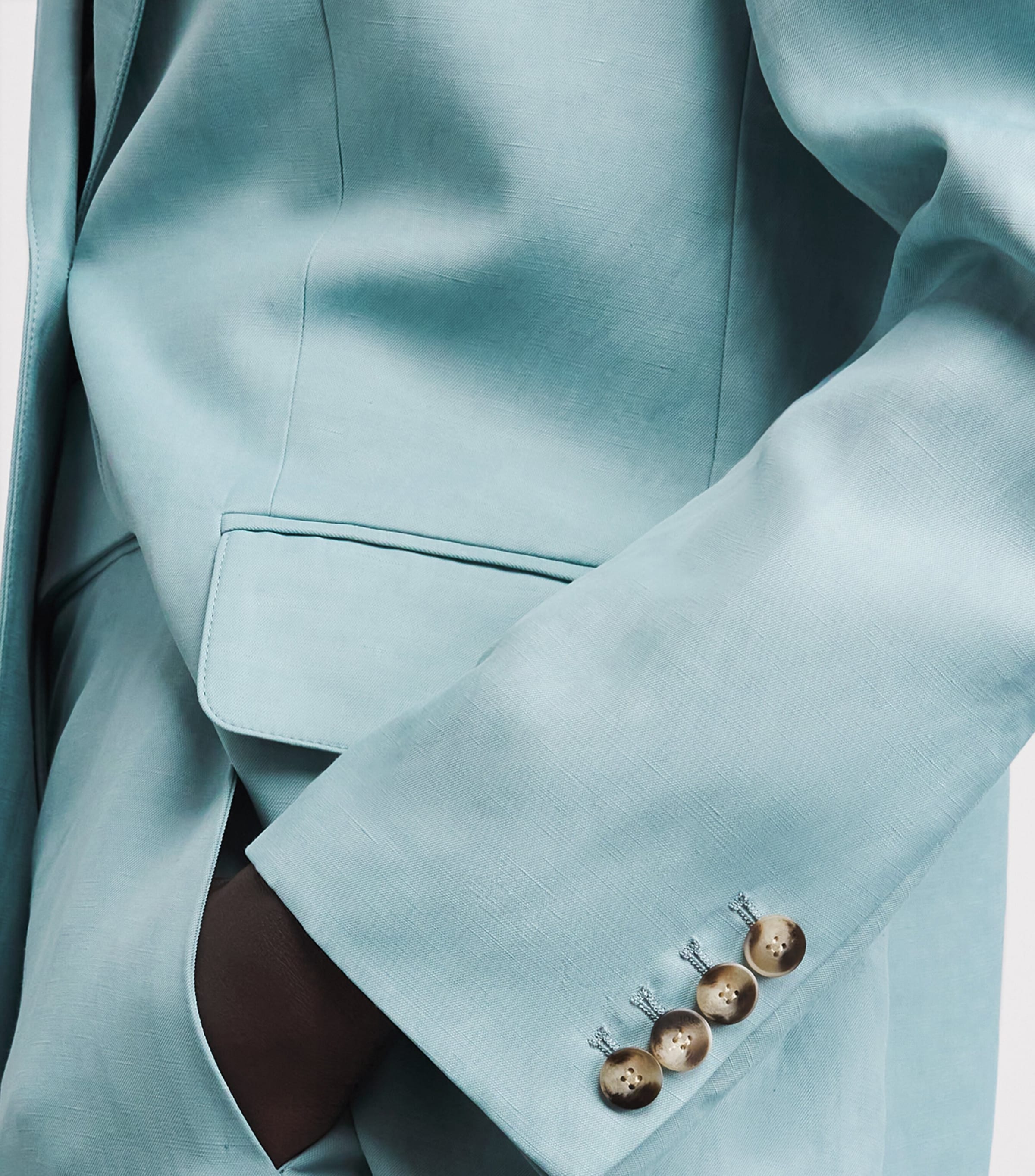 Joseph Womens Single-Button Rochd Blazer Chambray Image 3