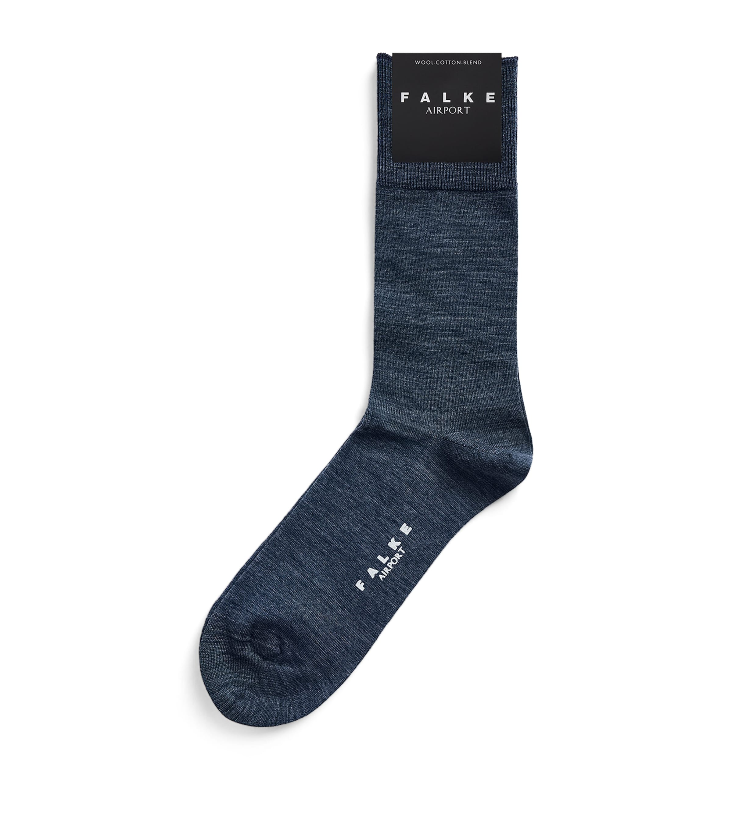 Falke Mens Wool-Blend Airport Socks Dark Blue Image 1