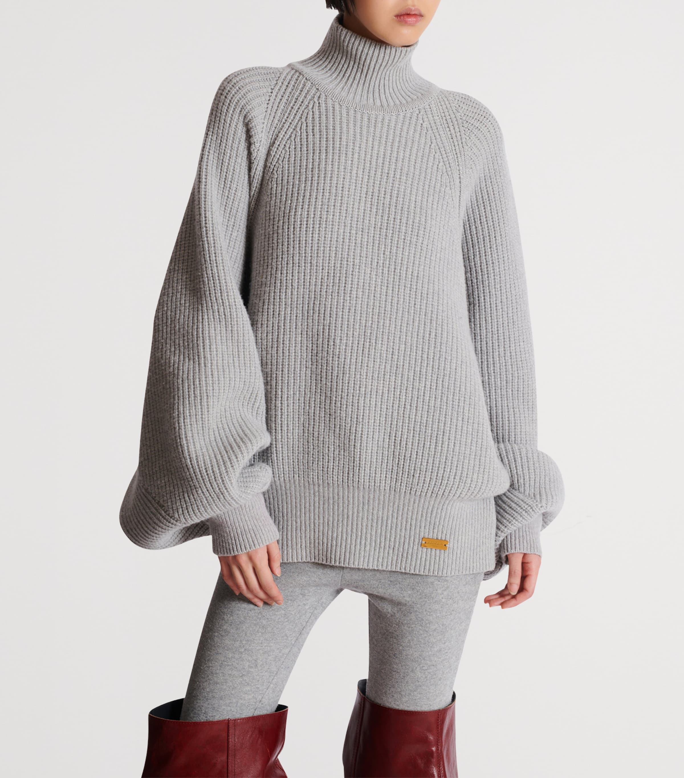 Wool High-Neck Sweater 9UB GRIS CHIN Image 2