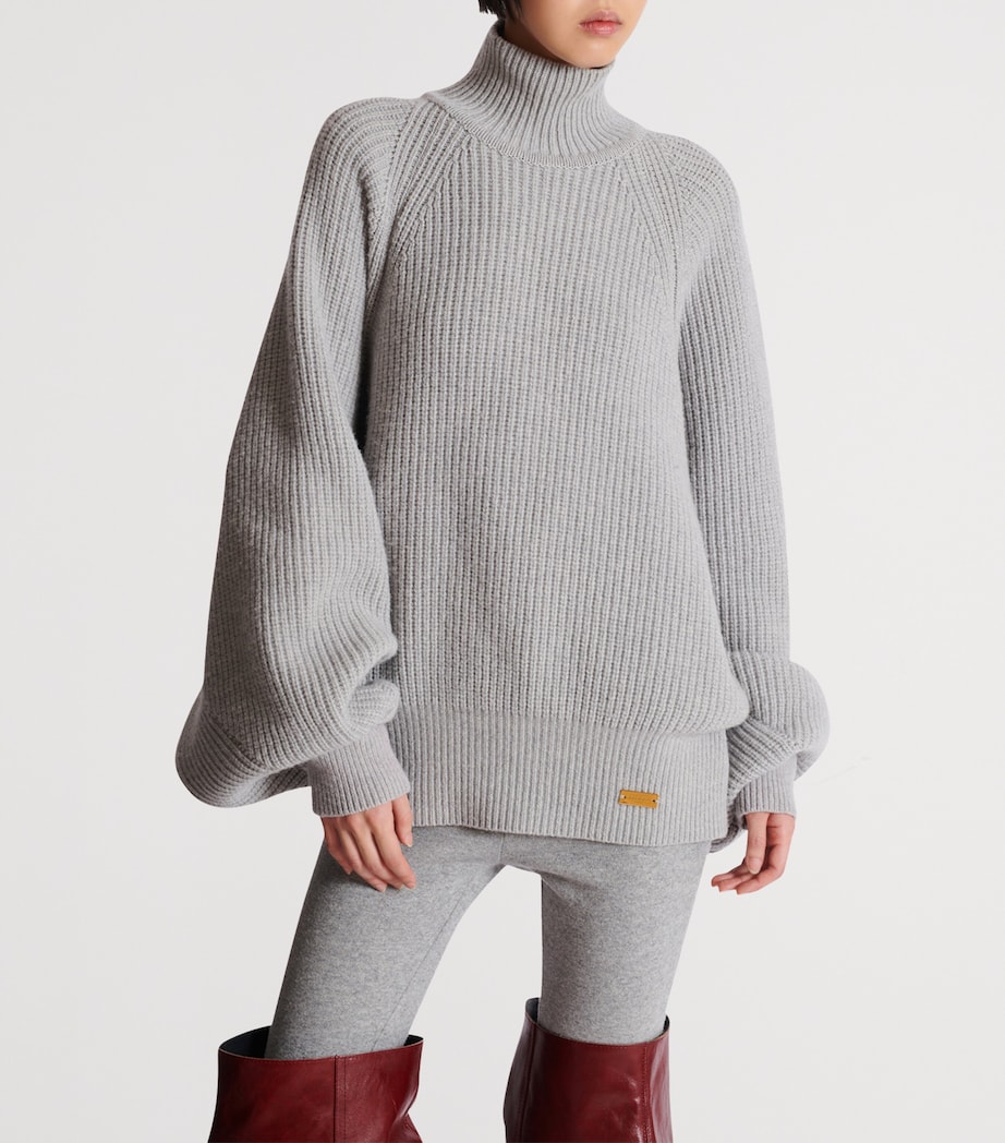 Wool High-Neck Sweater 9UB GRIS CHIN Image 2