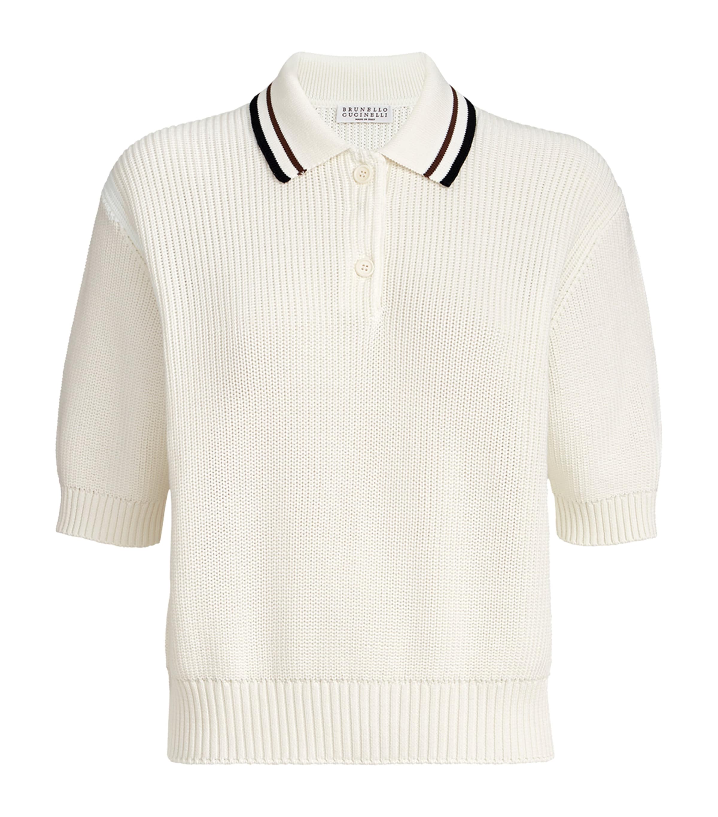Brunello Cucinelli Womens Cotton Knitted Polo Shirt Image 1