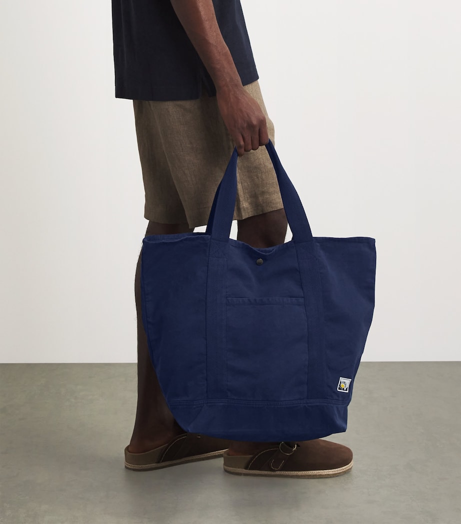 Large Cotton Tote Bag NAVY Image 5