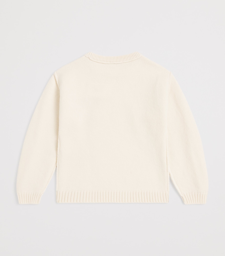 Wool Ami De Coeur Sweater (4-12 Years) 154-ECRU/ROUGE Image 2