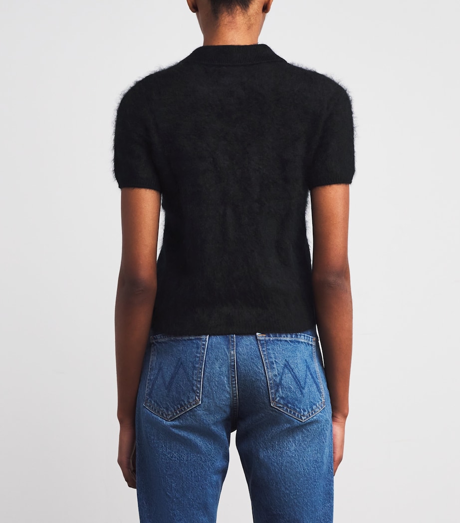 Brushed Cashmere Jada Short-Sleeve Sweater BLACK Image 4