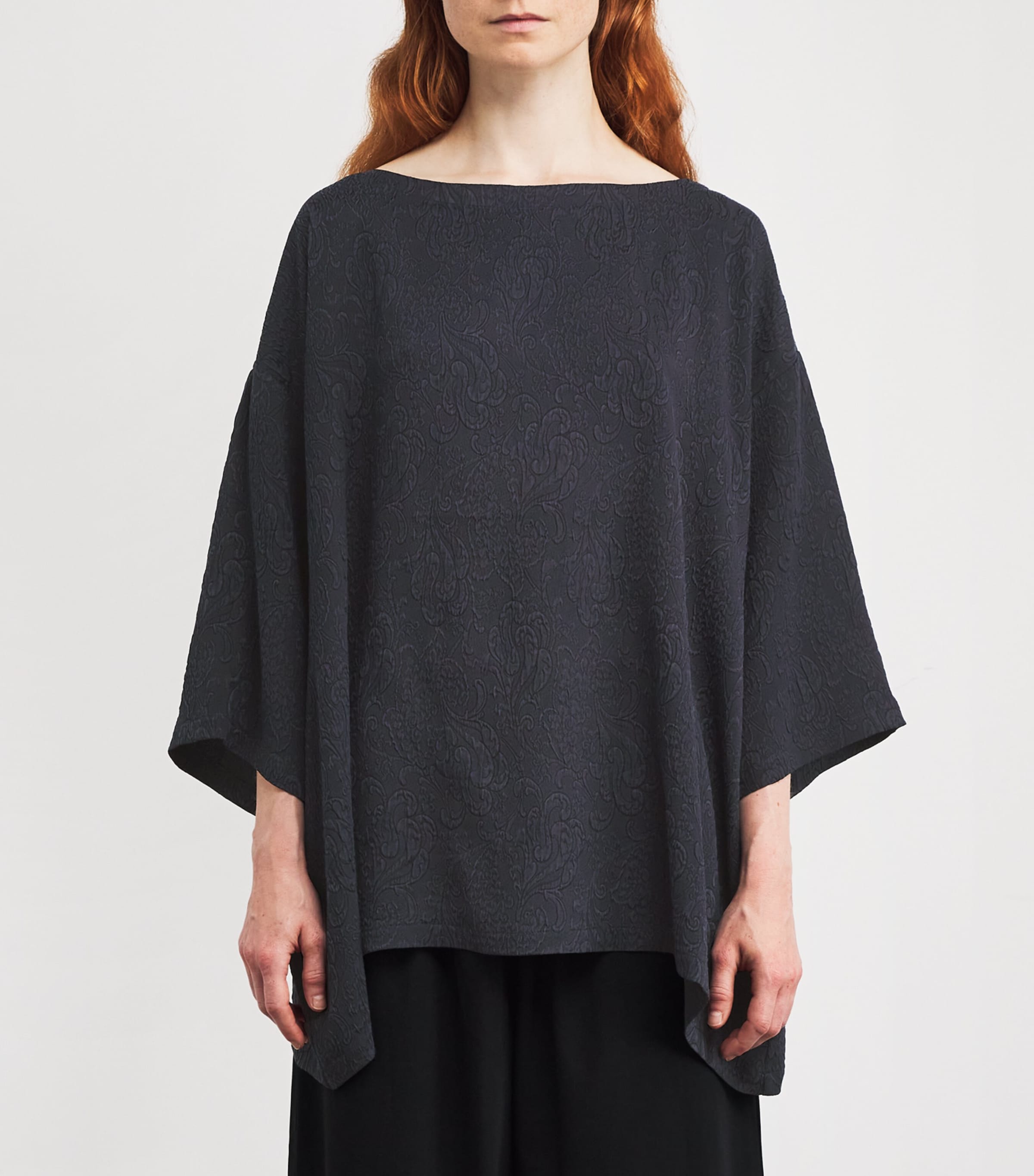 Silk Scoop-Neck Top NAVYDARK Image 3