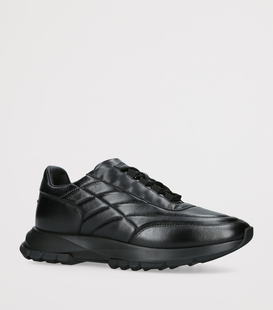 Padded Leather Sneakers BLACK Image 3