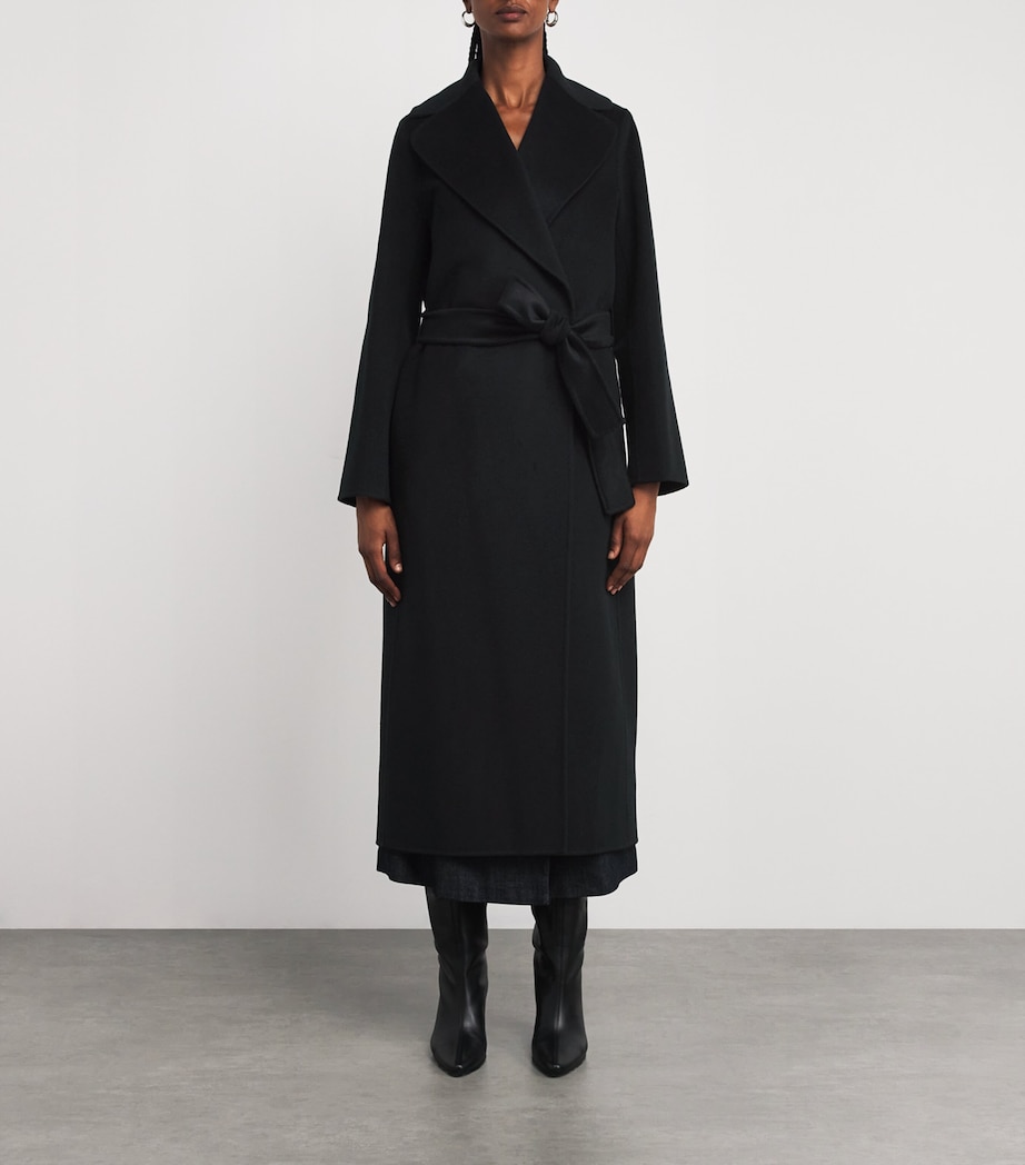 Virgin Wool-Cashmere Wrap Coat BLACK Image 3