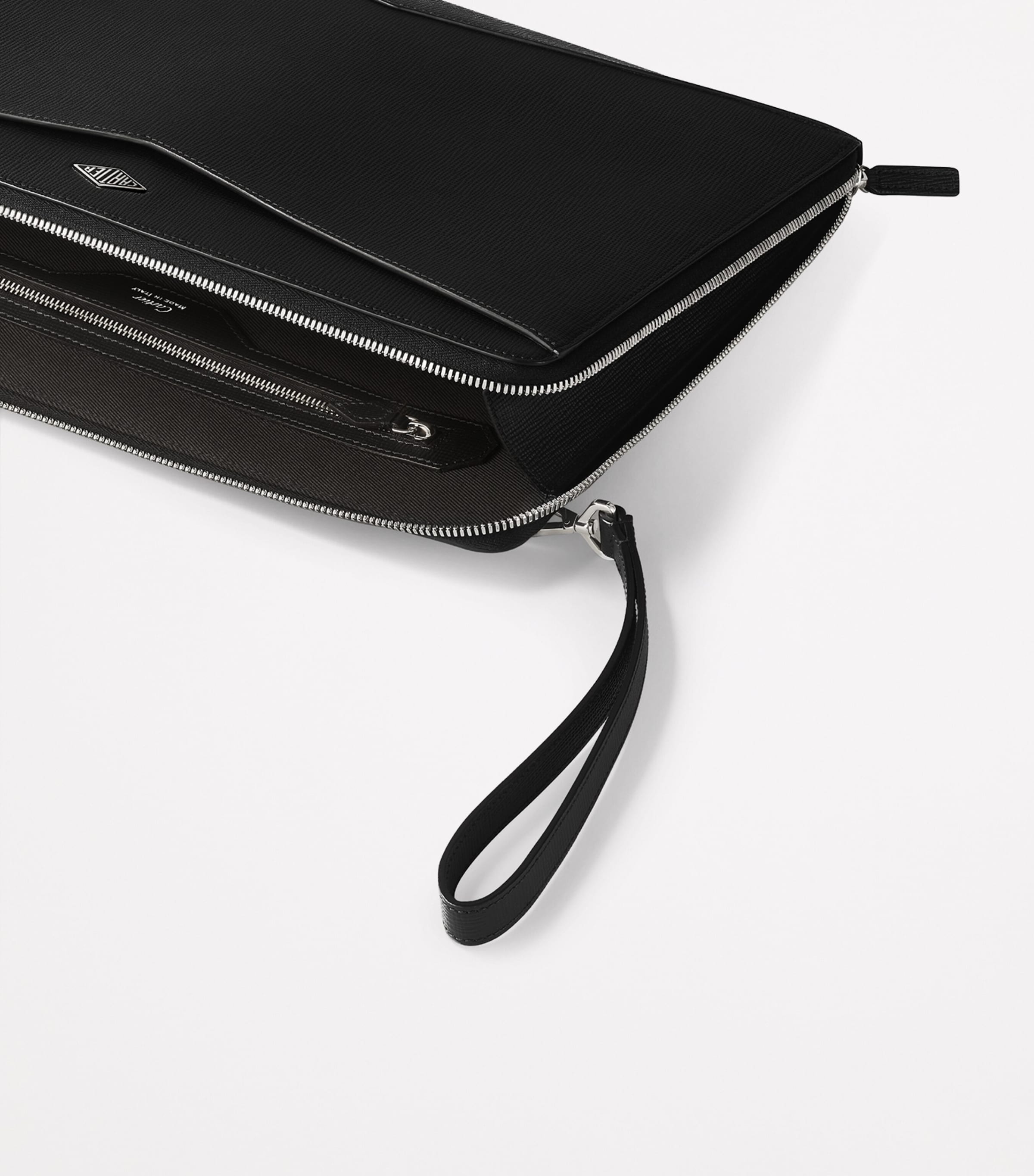 Leather Losange Portfolio Bag BLACK Image 2