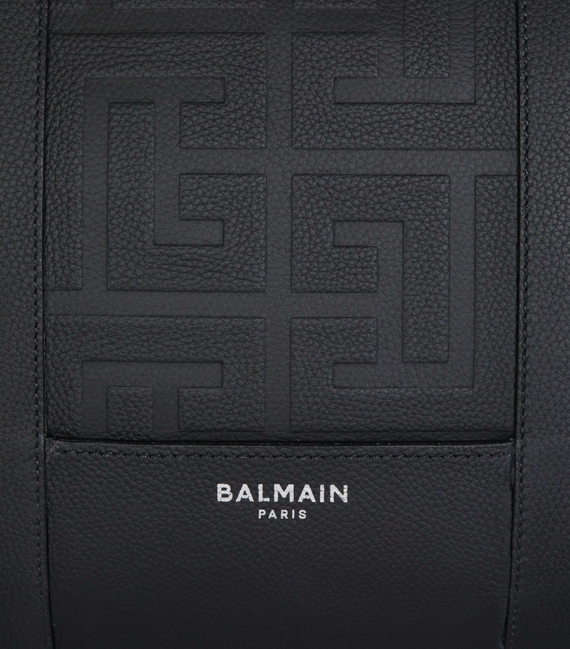 Balmain Leather PB Monogram Holdall Noir Image 5