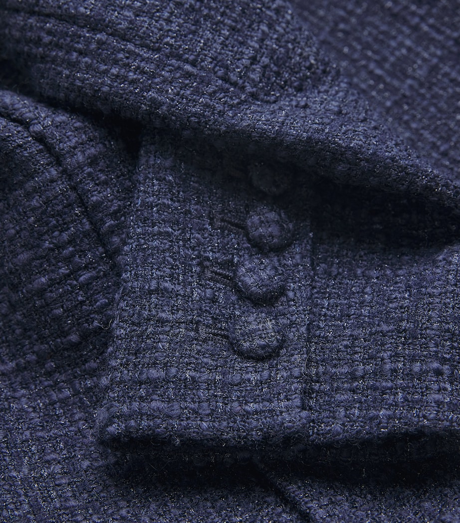 Bouclé Off-The-Shoulder Jacket NAVY Image 5