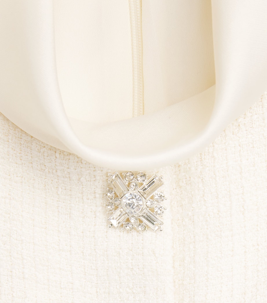 Bouclé Chiffon Midi Dress CREAM Image 5