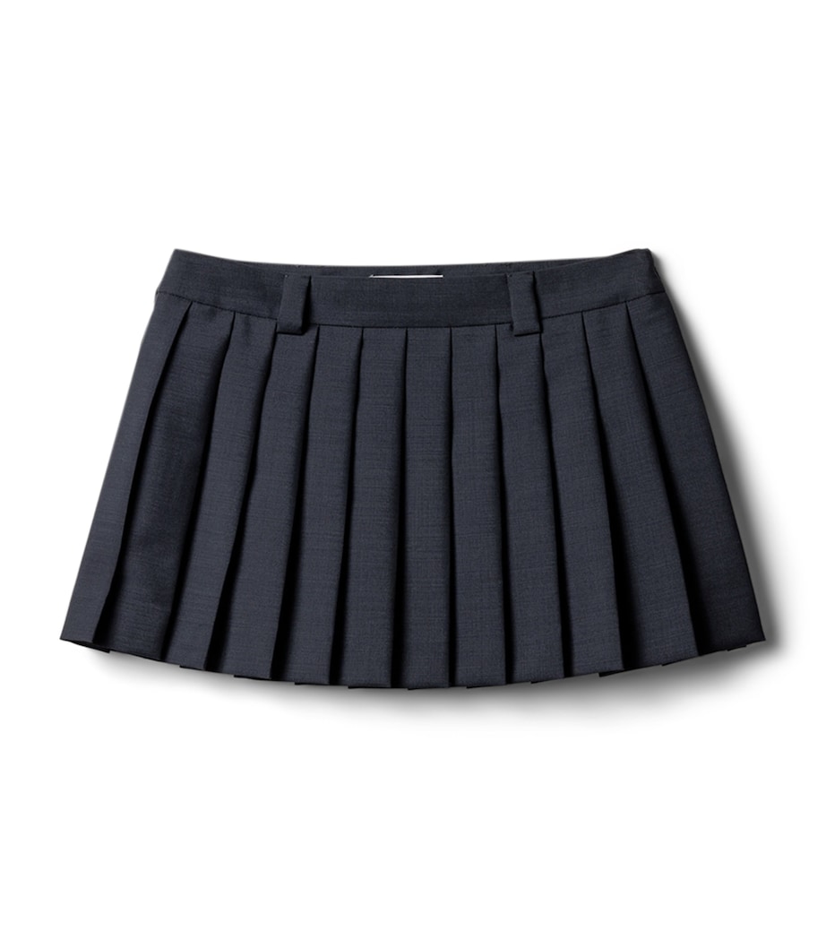 Miu Miu Womens Kid Mohair Pleated Mini Skirt Image 1