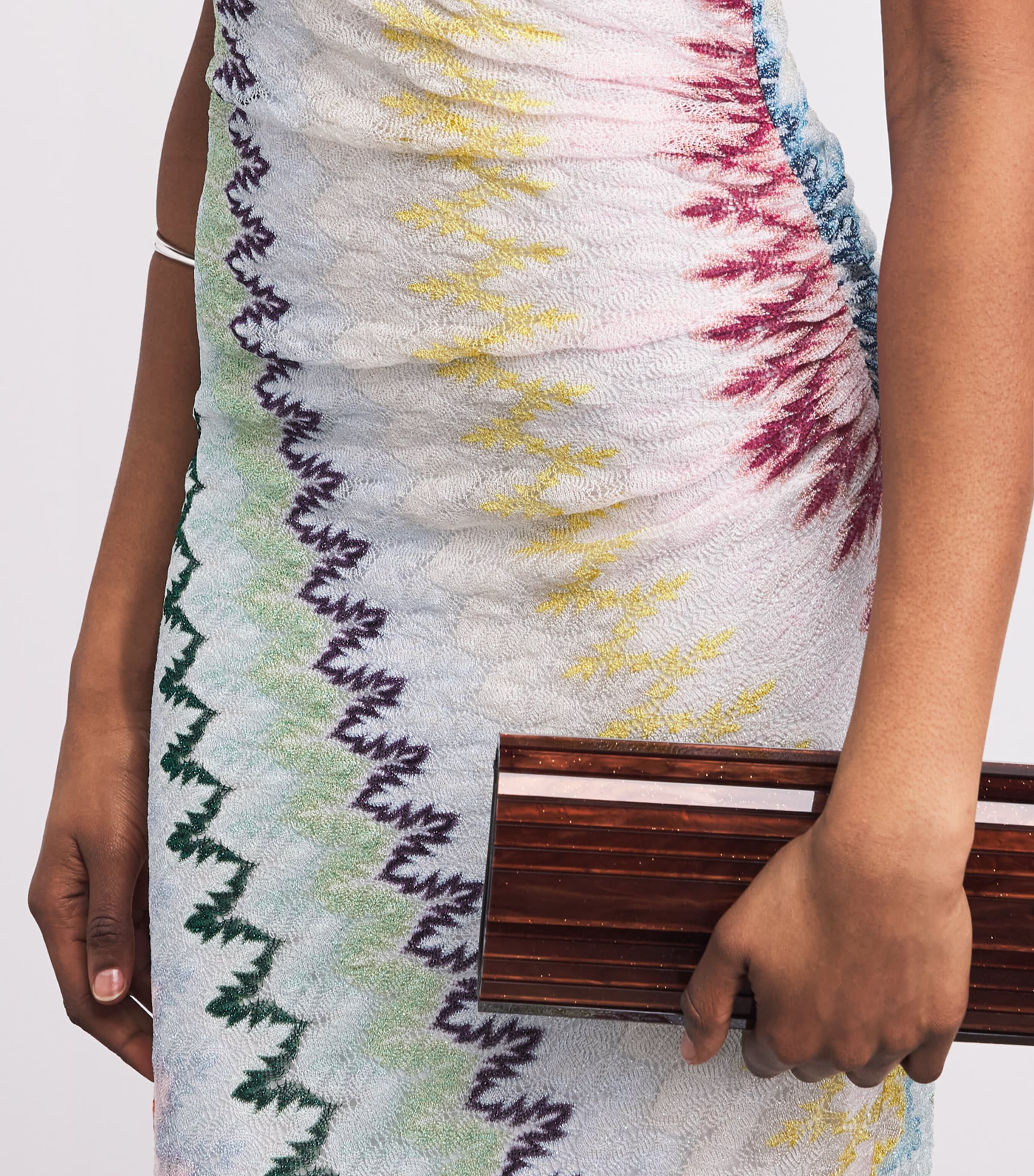 Missoni Womens One-Shoulder Zigzag Maxi Dress Mlti/white Bse Image 5