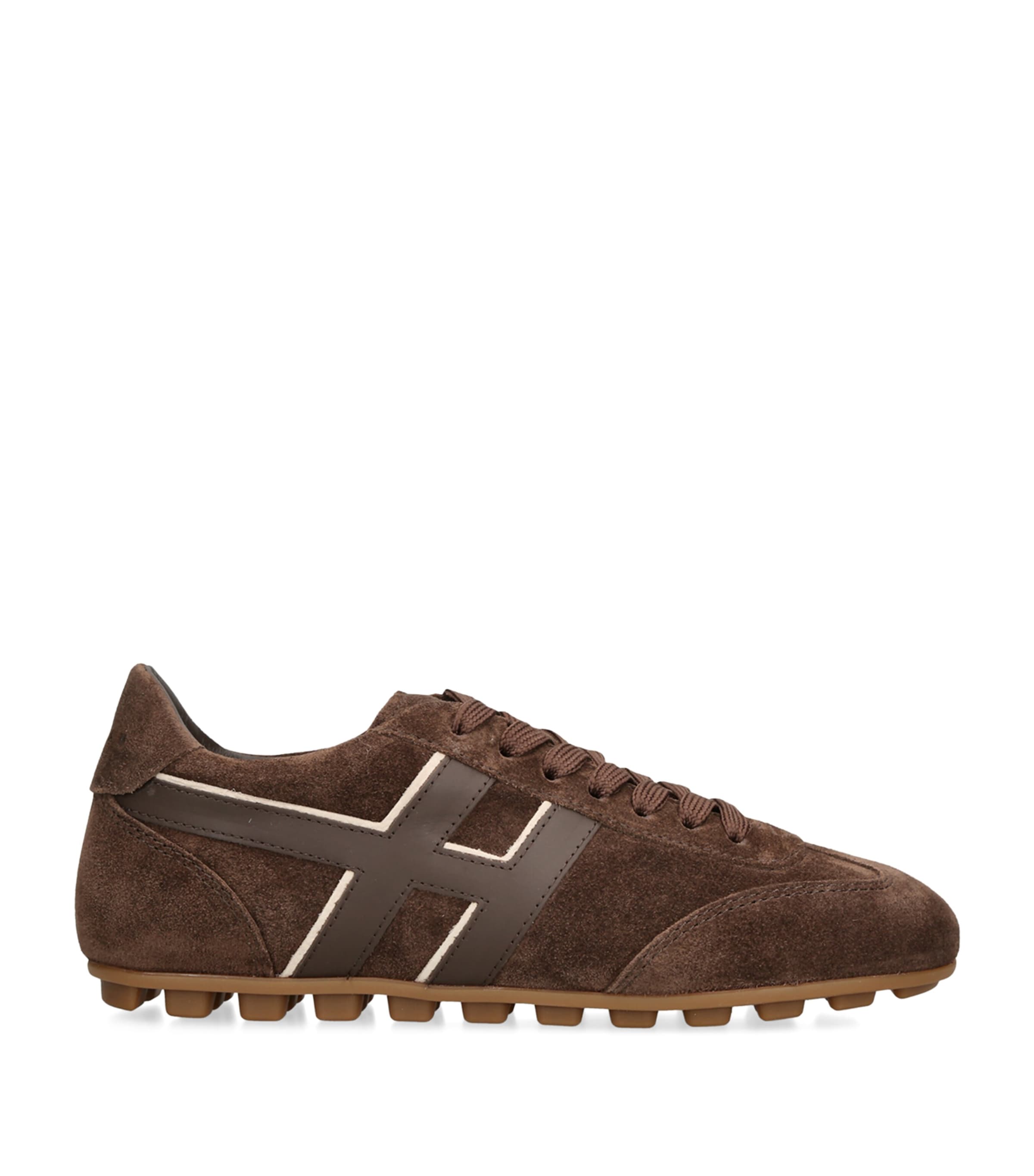 Hogan Suede Allacciato Sneakers Dark Brown Image 1