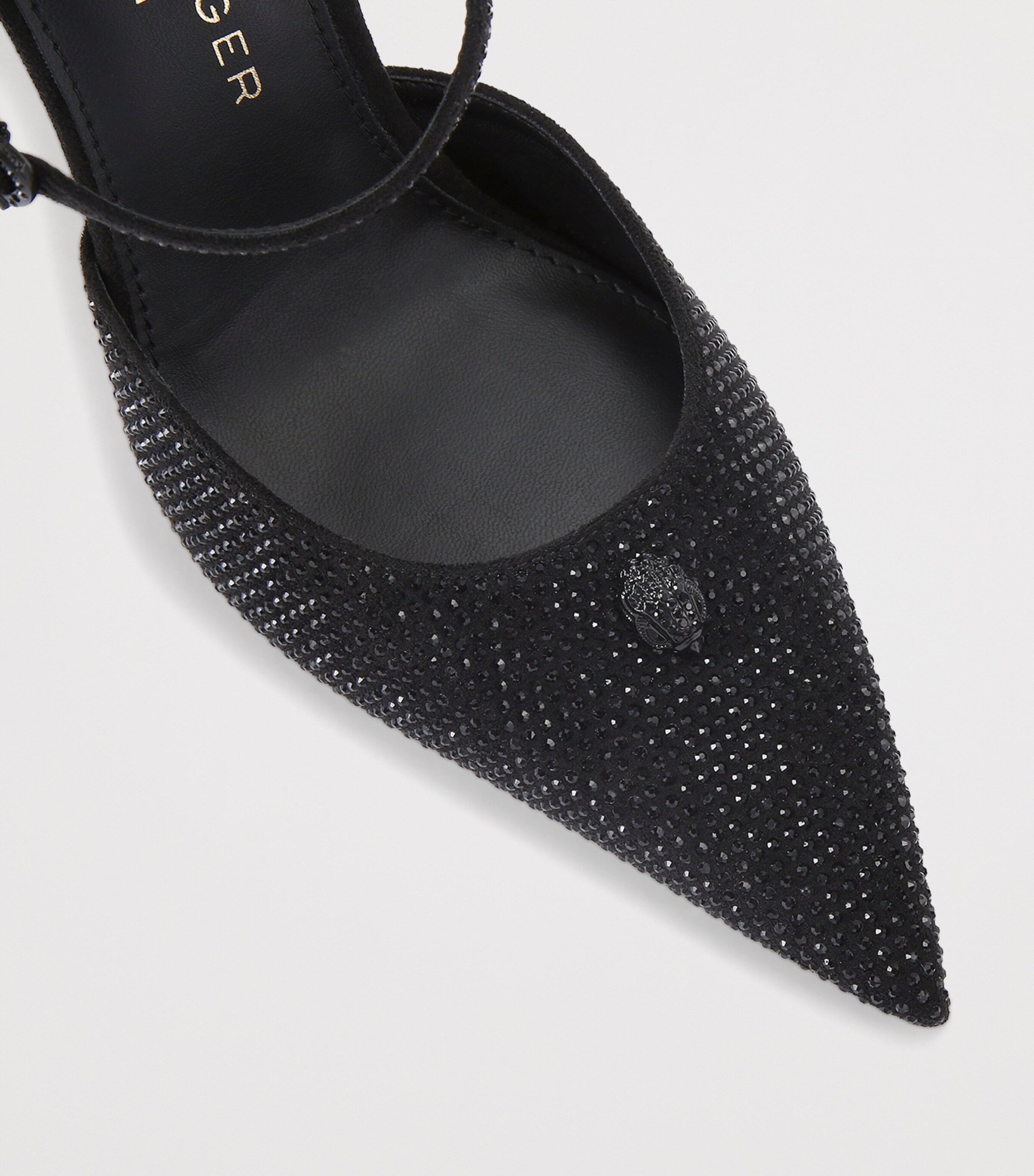 Embellished Ankle Strap Heels 105 BLACK Image 3