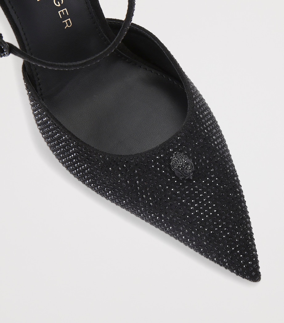 Embellished Ankle Strap Heels 105 BLACK Image 3