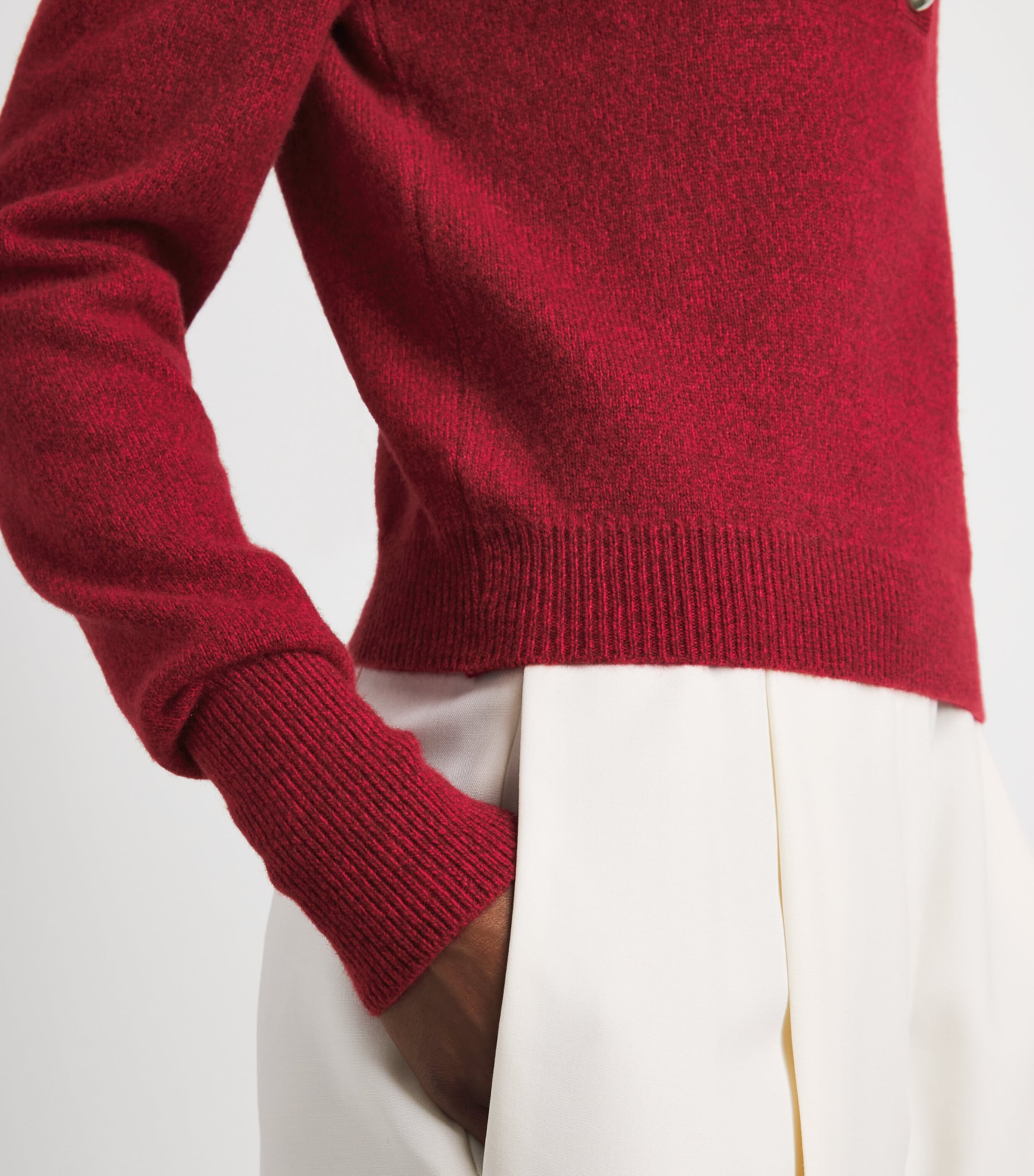 Safiyaa Womens Wool-Cashmere Polo Sweater Swinton Image 3